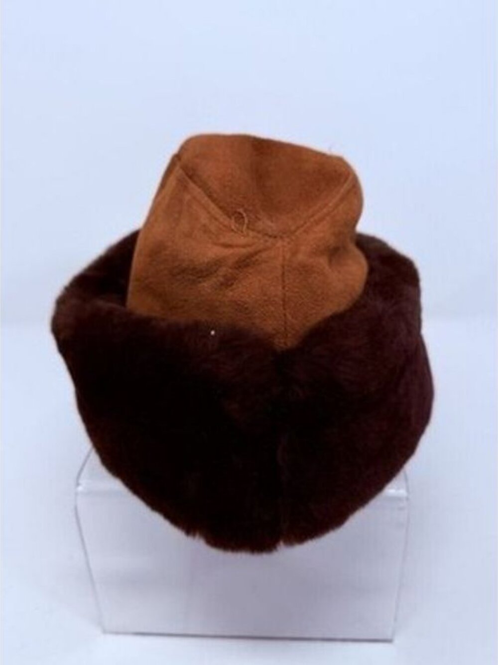 North King Winter Hat VINTAGE Fur & Leather w/ Ear Flaps made in USA Size Small